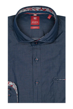 Фото рубашки Полуприлегающий силуэт Рубашка PURE, цвет синий